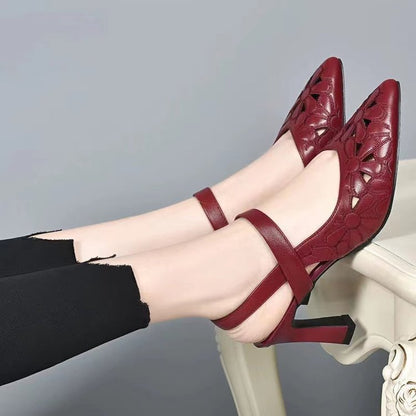 【35-41】 Wygodne, jednokolorowe szpilki w szpic【obcas 6 cm】